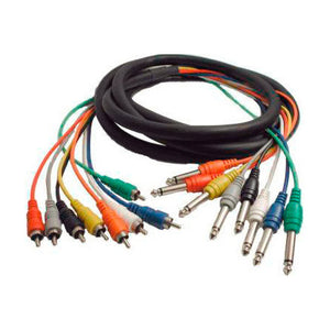 Hosa CPR-804 8-Channel Audio Snake Cable 1/4in TS to RCA 4-Meter