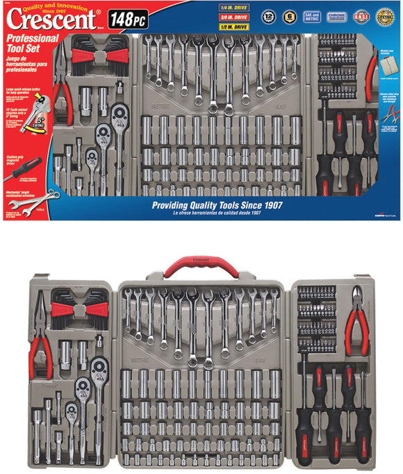 Crescent Tools CTK148MP 148 Piece Ratchet & Combination Wrench Pro Tool Set