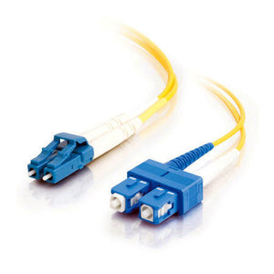 LC to SC Duplex 9/125 Single Mode Fiber Patch Cable Yellow 1-Meter