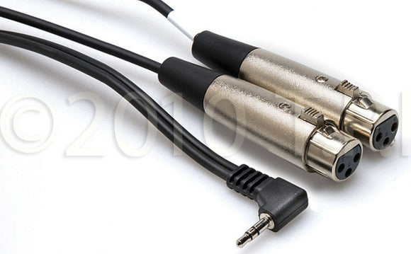 Hosa CYX-402F Dual XLR3F to Right-angle 3.5 mm TRS 2FT