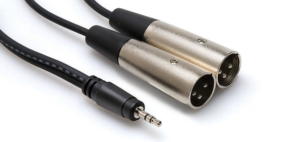 Hosa CYX-402 Stereo 3.5mm Mini Male to 2 XLR Male Y-Cable 6.6FT