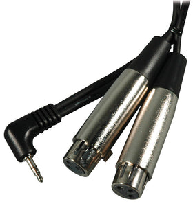 Hosa CYX-405F Right Angle Stereo 3.5mm to Two XLR Female Y-Cable 5FT