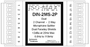 Jensen DIN-2MS-2P Dual Mic Splitter Module