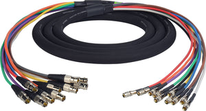 3G/HD-SDI Gepco VS10230 10-Channel DIN1.0/2.3 to BNC Female Video Adapter Snake Cable 5FT