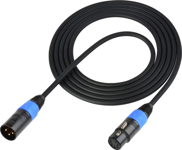 DMX Lighting Control Cable 5-Pin Female to 3-Pin M Blue 50FT