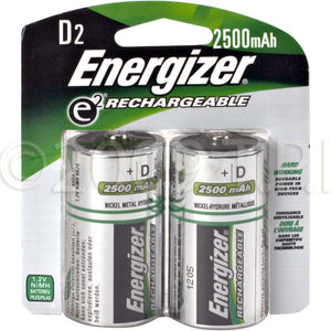 Energizer DNH2 Rechargeable D Cell NiMH Batteries -2 Pack