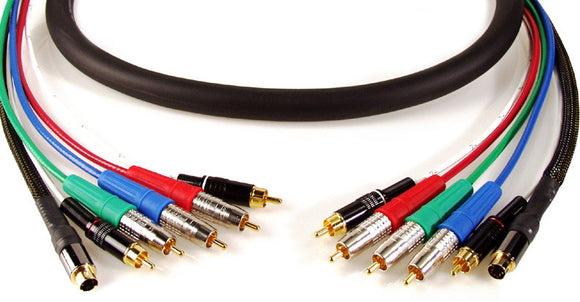 3 RCA Video 1 S-Video and 2 RCA Audio Cable 15FT