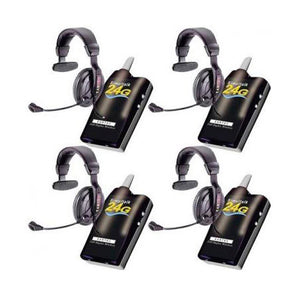 Eartec SLT24G4PS SLT24G 4 Radios w/ Proline Single Headsets