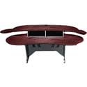 Mid-Atlantic 84 Inch Desk w/Overbridge w/2 4-Space Racks Dark Cherry