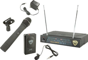 Nady Encore Duet HT/LT/O 2-Channel VHF Wireless Lavaliere/Hand Held Mic System