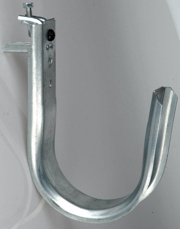 Metal J Hook With 2in Loop Screw on 1/8 - 1/2 in Flange