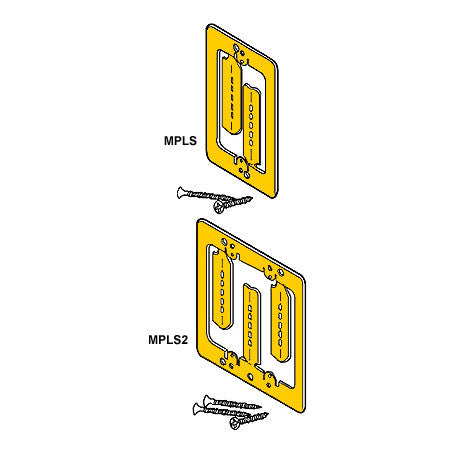 Two Gang Metallic Low Voltage Mounting Bracket for Drywall with Screws