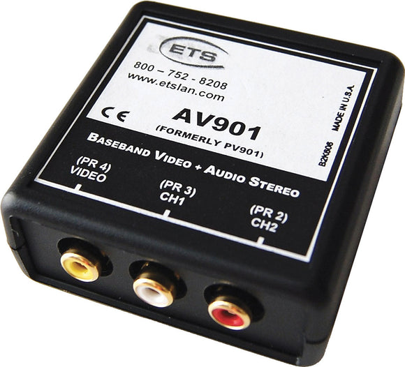 Energy Transformation Systems AV901 Baseband RCA Video and RCA Stereo Audio AV Over CAT5 Balun