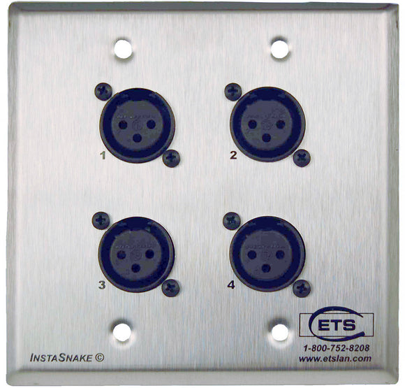 Energy Transformation Systems PA202MWP InstaSnake Wall Plate- Receive 4 MXLR to 110 Punch Down