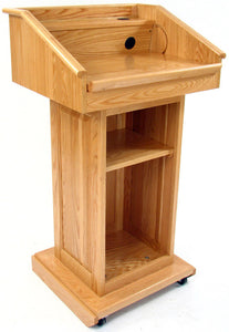 Executive Wood CLR235DO Oak Counselor Lectern - Dark Oak Finish