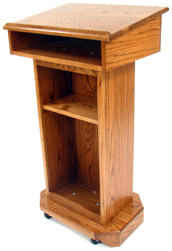 Executive Wood SNT244DO Senator Red Oak Lectern - Dark Oak Finish