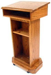 Executive Wood SNT244LO Senator Red Oak Lectern - Light Oak Finish