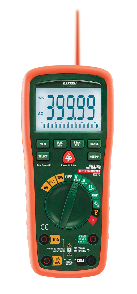 Extech EX570 12 Function True RMS Industrial MultiMeter with IR Thermometer