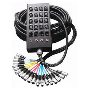 RapcoHorizon 20-Channel Pro Series Fan To Box Snake Cables with 1/4in Balanced Returns 75FT