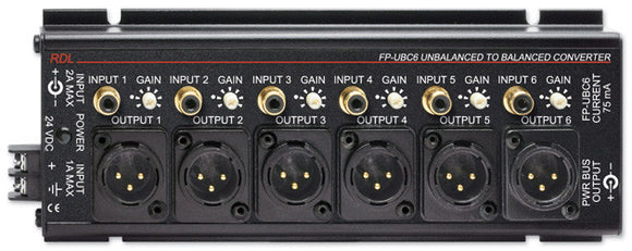 RDL FP-UBC6 Unbalanced to Balanced Converter - 6-Channel