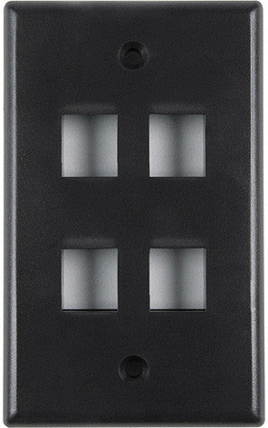 HellermannTyton Four Port Flushmount Keystone Faceplate White