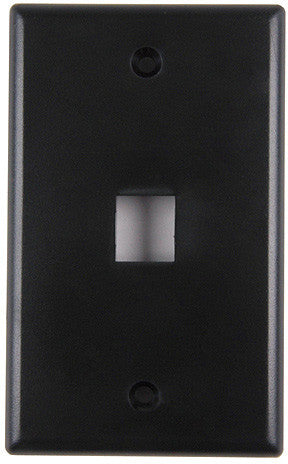 HellermannTyton One Port Flushmount Keystone Faceplate Black