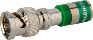 ICM F-Conn FS6BNCPL2 RG6 Plenum BNC Compression Connector Size 2 (GREEN)