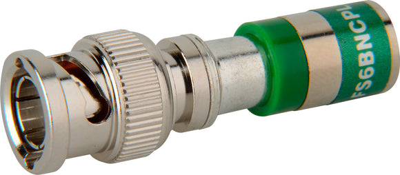 ICM F-Conn FS6BNCPL2 RG6 Plenum BNC Compression Connector Size 2 (GREEN)