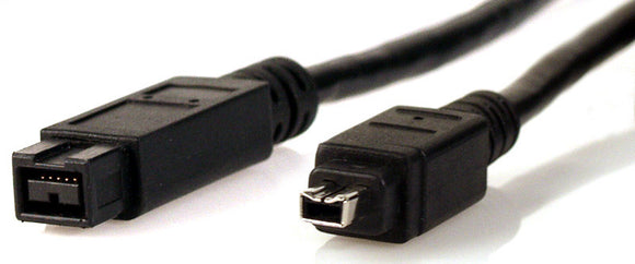 9-Pin to 4-Pin Firewire Cable Black 3FT