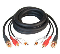 BNC Video-Dual RCA Audio Gold Dubbing Cable 15FT