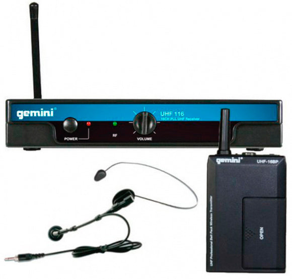 Gemini UHF-116HL Headset/Lav Wireless System