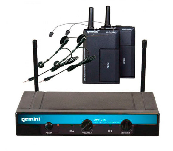 Gemini UHF-216HL Dual Headset/Lav Wireless System