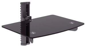 Bentley Mounts DVD-2BE Single Adjustable Wall Mount Glass Shelf for DVD/VCR