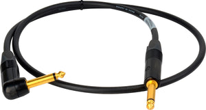 Canare GS-6 Instrument Cable with Neutrik XS 1/4" to 1/4" Right Angle Phone Plugs 3FT (Multiple Colors)