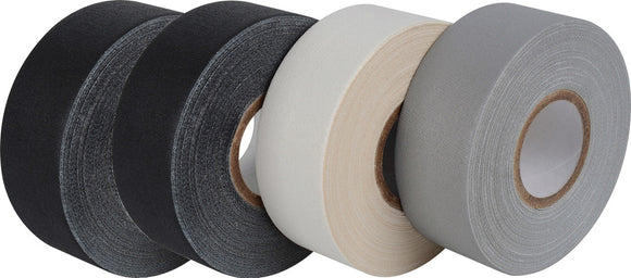 Gaffers Tape GT1-12-4PK 1 Inch x 12 Yards Mini Rolls-4 Pk 2-Black 1-Gray 1-White