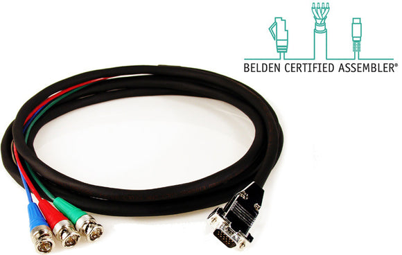 Belden-Kings HDTV 3-Channel BNC Male to VGA Male Cable 100FT