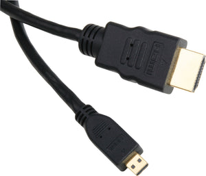 Micro HDMI Type D Male to HDMI Type A Male Cable 3FT