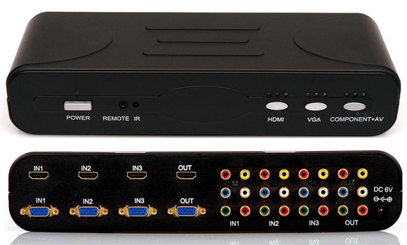 4-Format 3 x 1 Switch with HDMI VGA Component and Composite Video