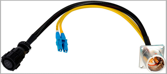 Camplex LEMO EDW to Duplex LC & 8-Pin Amp Power Fiber Breakout 12 Inch