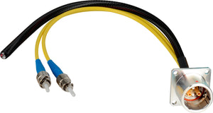 Camplex LEMO EDW to Dual ST & Blunt Lead Fiber Breakout Cable 6 Inch