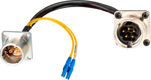 Camplex LEMO EDW to Duplex LC & 5-Pin RG Inline Fiber Breakout 24 Inch