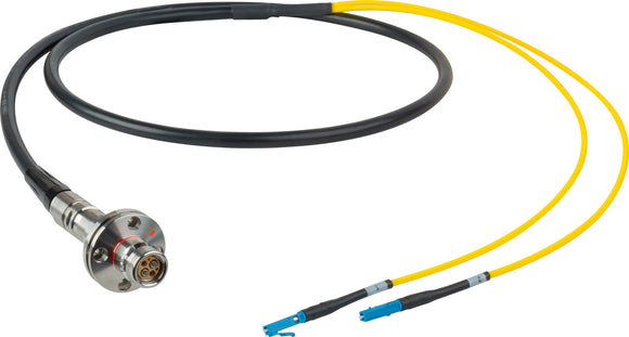 Camplex LEMO FMW to Duplex LC In-Line Fiber Optic Breakout Cable - 35 Foot