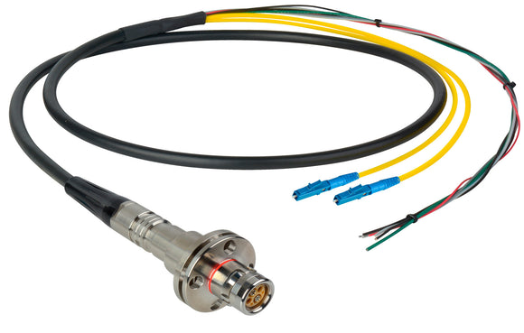 Camplex LEMO FMW to Duplex LC & Blunt Lead In-Line Fiber Breakout 50 Foot