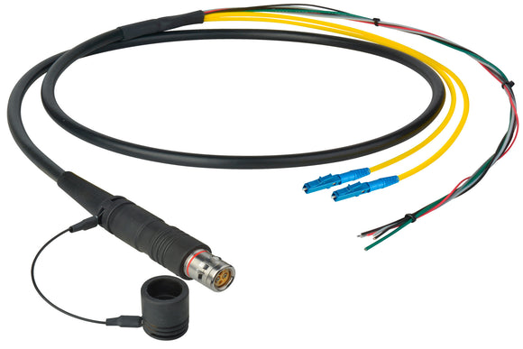 Camplex LEMO FUW to Duplex LC & Blunt Lead In-Line Fiber Breakout 75 Foot