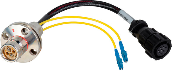 Camplex LEMO FXW to Duplex LC & 8-Pin Amp Power Fiber Breakout 6 Inch