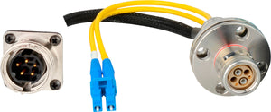 Camplex LEMO FXW to Dual ST & 5-Pin RG Internal Fiber Breakout Cable 6 Inch