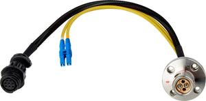 Camplex LEMO FXW to Duplex LC & 8-Pin RG Inline Fiber Breakout 18 Inch