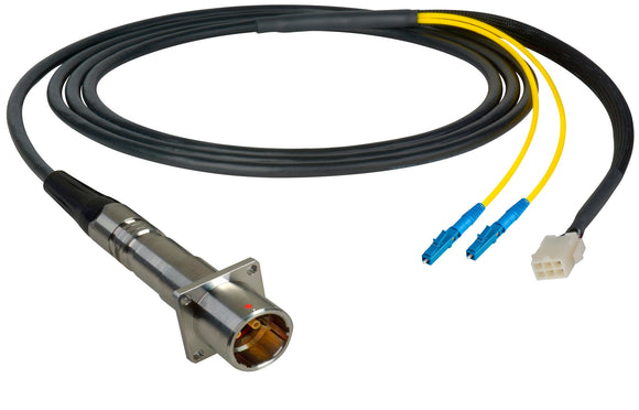 Camplex LEMO PBW to Duplex LC & 6-Pin Amp In-Line Fiber Breakout 6 Foot