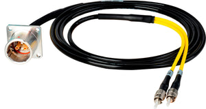 Camplex LEMO PBW to Dual ST In-Line Fiber Optic Breakout Cable - 50 Foot