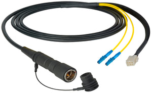 Camplex LEMO PUW to Duplex LC & 6-Pin Amp In-Line Fiber Breakout 6 Foot